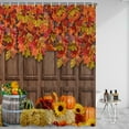 thumbnail image 4 of SUNOLIFE Fall Pumpkin Shower Curtain Autumn Farmhouse Waterproof Fabric Bathroom Curtain 47x64 in, 4 of 5