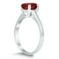 thumbnail image 2 of SZUL Women's Oval Solitaire 8X6MM Garnet Ring in 10K White Gold, 2 of 4