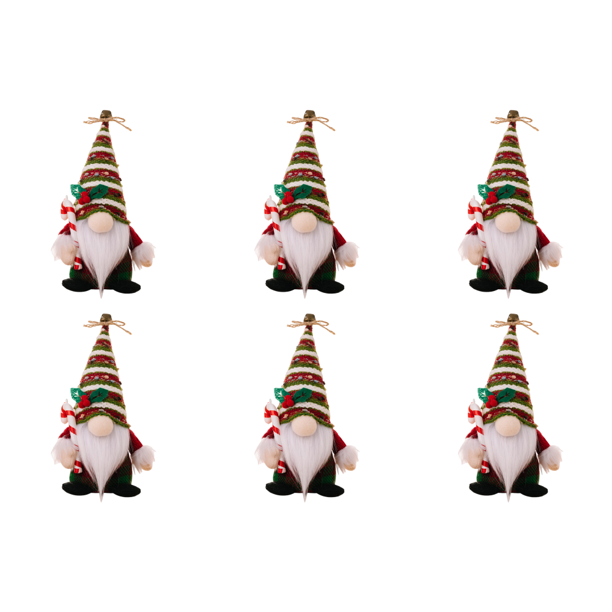 6uds. Gnomos Decoraciones navideñas Juguete único escandinavo sueco Tomte (hombres)