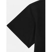 Mens Letter Graphic Tees Cotton Crew Neck T Shirts Short Sleeve T-Shirts Casual Summer Streetwear Black A M