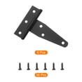thumbnail image 3 of Uxcell 3 inch Door Tee Hinge, 6 Pack T Strap Hinges Shed Door Hinge Gate Hinges, Black, 3 of 6