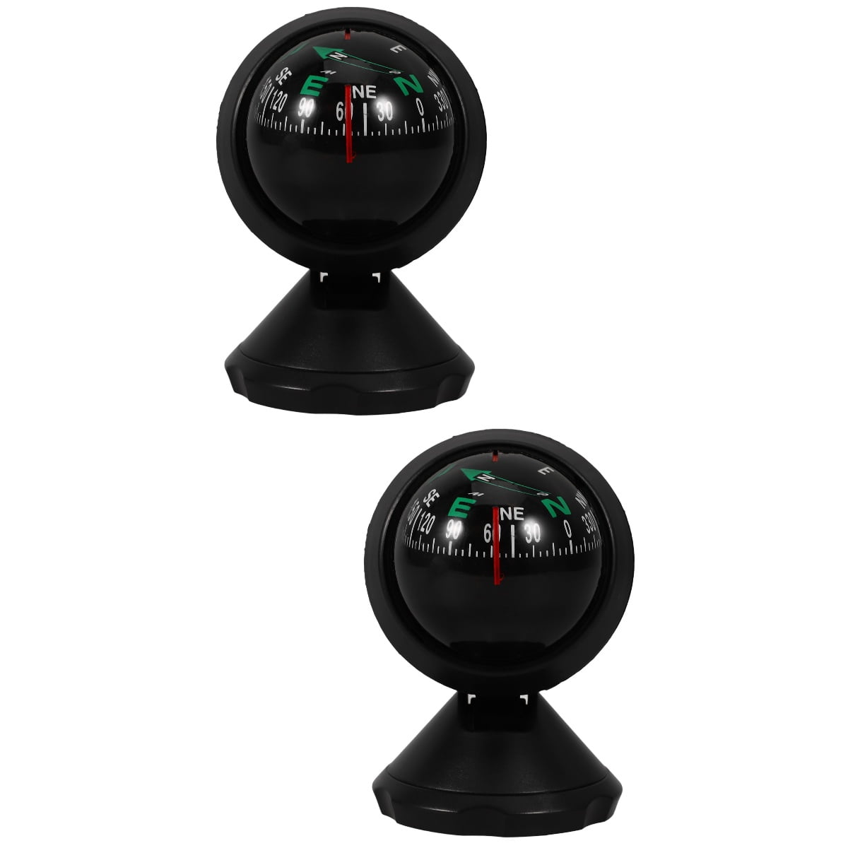RAPOBRIX 2pcs Car Compass Auto Mini Compass Compact Ball Compass with Adhesive and Delicate Decoration Perfect for Universal for Most