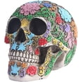 thumbnail image 1 of Cráneo humano/modelo de cráneo - Patrón floral - Tamaño real, 1 of 3
