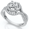 thumbnail image 4 of Pompeii 1 1/10Ct Lina Diamond Halo Engagement Ring 14k Gold or Platinum Lab Grown, 4 of 6