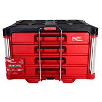 Milwaukee PACKOUT 4-Drawer Tool Box, 50-lb Capacity, Modular Storage, Model 48-22-8444