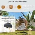 thumbnail image 2 of Single Person Folding Egg Chair with Stand,Indoor & Outdoor Hanging Swing Chair, Heavy Duty 330lbs Capacity, Foldable Design, Adjustable Anti-Slip Feet for Patio, Balcony, Garden, Bedroom, 2 of 7