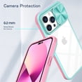 thumbnail image 4 of Funda de teléfono con protección deslizante para cámara, carcasa a prueba de golpes para iPhone 14, 13, 12, 11 Pro Max Plus, Color mixto, transparente, con ventana de empuje, 4 of 4