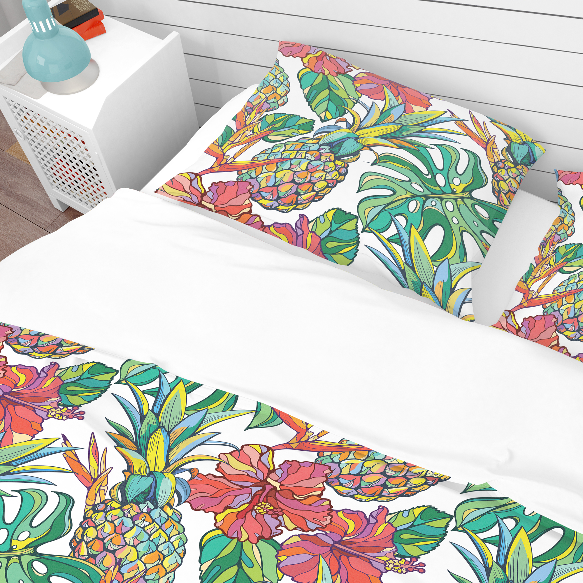 Designart 'Colorful Tropical Pattern' Tropical Duvet Cover Set
