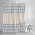 thumbnail image 4 of Shower Curtains for Bathroom-36"x72",Minimalist Blue Checkered Waterproof Bath Curtain Grommet Shower Curtain Set with Hooks, 4 of 9