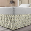 thumbnail image 1 of Mid Century Bed Skirt, Repetitive Pattern Modern Style Ornamental Abstract Motifs Art Print, Elastic Bedskirt Dust Ruffle Wrap Around for Bedding Decor, 4 Sizes, Ivory and Multicolor, by Ambesonne, 1 of 2