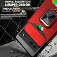 thumbnail image 4 of Design for Google Pixel 7 Phone Case with Screen Protector Card Holder Stand Kickstand Heavy Duty Shockproof Hybrid Rugged Drop Protective Cover for pixel7 google7 Women Girls 6.3 inch Red, 4 of 14