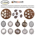 thumbnail image 2 of Beebeecraft 1-20Sets Estilo Tibetano Colgante Cabujón Ajustes De Aleación Cabujones De Vidrio Transparente Oval Antiguo Bronce Antigua Plata Para Hacer Joyas DIY Gao Jiahui unisex, 2 of 2