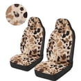 thumbnail image 3 of KUIFORTI Leopard print Automotive Seat Covers Elastic Fabrics Full Protection Two Front Only for Car Warm Auto Interior Cover Anti-Slip Universal Fit Most Cars Sedan SUV, 3 of 7