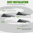thumbnail image 5 of ECOLINEAR Carport 10x20 ft Heavy Duty Carport, Outdoor Potable Garage with 4 Adjustable Height 8.7 ft to 10.2 ft, Carport Canopy Anti UV All-Season Waterproof Tarp, Car Canopy for Trucks, Boats,Yello, 5 of 6