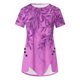 thumbnail image 4 of Blusas de Manga Corta para las Mujeres Botón Impreso Cuello Redondo Top Casual, Blusas para las Mujeres Casual, 4 of 5