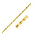 thumbnail image 1 of 3.5mm 10k Yellow Gold Solid Diamond Cut Rope Bracelet 7 in, 1 of 2