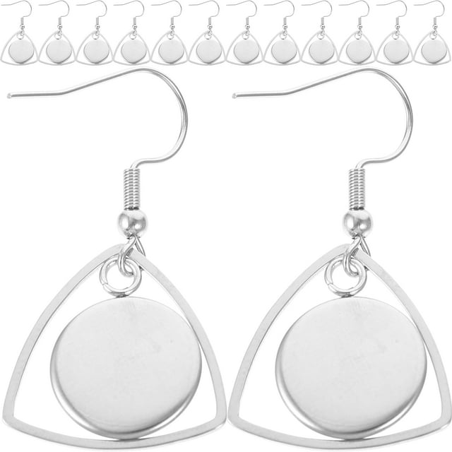20pcs Bezel Base Earring DIY Metal Pendant Earring Blank Base Pendant Blank Metal Trays Earring Hooks