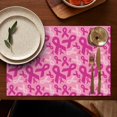 thumbnail image 4 of Pink Breast Cancer Summer Placemats Table Placemats Set Of 6-Linen Kitchen Washable Placemats Table Mats 11.8"x17.7" Non-Slip Heat Resistant, 4 of 5