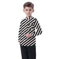 thumbnail image 4 of Oxford Dress Shirts for Boys Striped Long Sleeve Collared Button Up Shirt with Chest Pocket School Uniform (2-3 Years, Black 02), 4 of 7