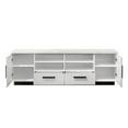 thumbnail image 3 of Sda 71 Inch TV Media Console- Door Cabinets- Drawers- Black Handles- White, 3 of 5