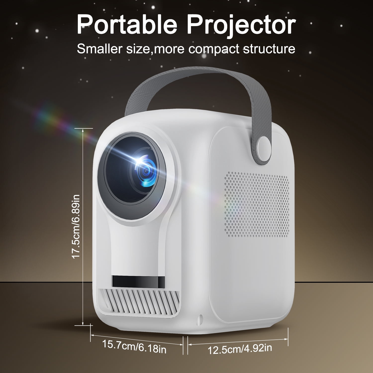 Portable Video Projector with WiFi and Bluetooth,1080P Supported,Electric Focus & Auto Keystone,Home Movie Projector for Bedroom,Wireless 300" Display