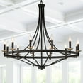 thumbnail image 4 of ACROMA Fidenza 12-light Modern Farmhouse Empire Wagon Wheel Chandelier with UL - D40'' * H135'' Muted Brass & Matte Black Satin, Matte, 4 of 5