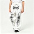 thumbnail image 2 of CONZONE Big Boys Baggy Sweatpants Y2K Graphic Joggers for Boys Drawstring Fall Winter Athletic Trousers with Pockets, 2 of 5