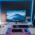 thumbnail image 6 of Desk Mat, Colorful Mandala Flowers Desk Pad, Mandala Flower Large Gaming Mouse Pad for Desk, 31.5"x15.7" Extended Big Computer Keyboard Mouse Pad with Non-Slip Base and Stitched Edge, 6 of 6