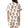 thumbnail image 3 of Qekee Mushroom Women's Pajama Set Short Sleeve Sleepwear Summer Home Wear with Pockets Soft Short Sleeve Shirt - Mushroom, 3 of 9