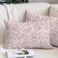 thumbnail image 2 of Farmhouse Pink Pillow Covers 12"x20", Vintage Flower Leaf Botanical Plant Soft Brushed Microfiber Breathable Throw Pillow Covers, Decorative Pillowcase with Zipper for Couch Sofa Bedroom Living Room, 2 of 9