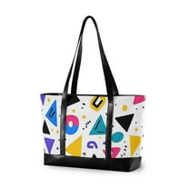 FORMRS Laptop Tote Bag for Women with 15.6" Computer Compartments Handbag, Yellow Retro Shapes