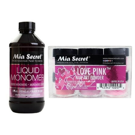 Mia Secret - Monomer 8 oz + I Love Pink