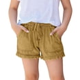 thumbnail image 2 of Afuyipoi ​Girls Soft Cotton Denim Shorts（4-14 Years）, Toddler Cute Summer Jeans Shorts with Elastic Waist and Pockets Yellow Size 5, 2 of 9