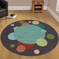 thumbnail image 3 of Teppich Homes Round Wool Rug 8x8 - Geometric Pattern Tufted Carpet for Hallway And Living Room Area, 3 of 7