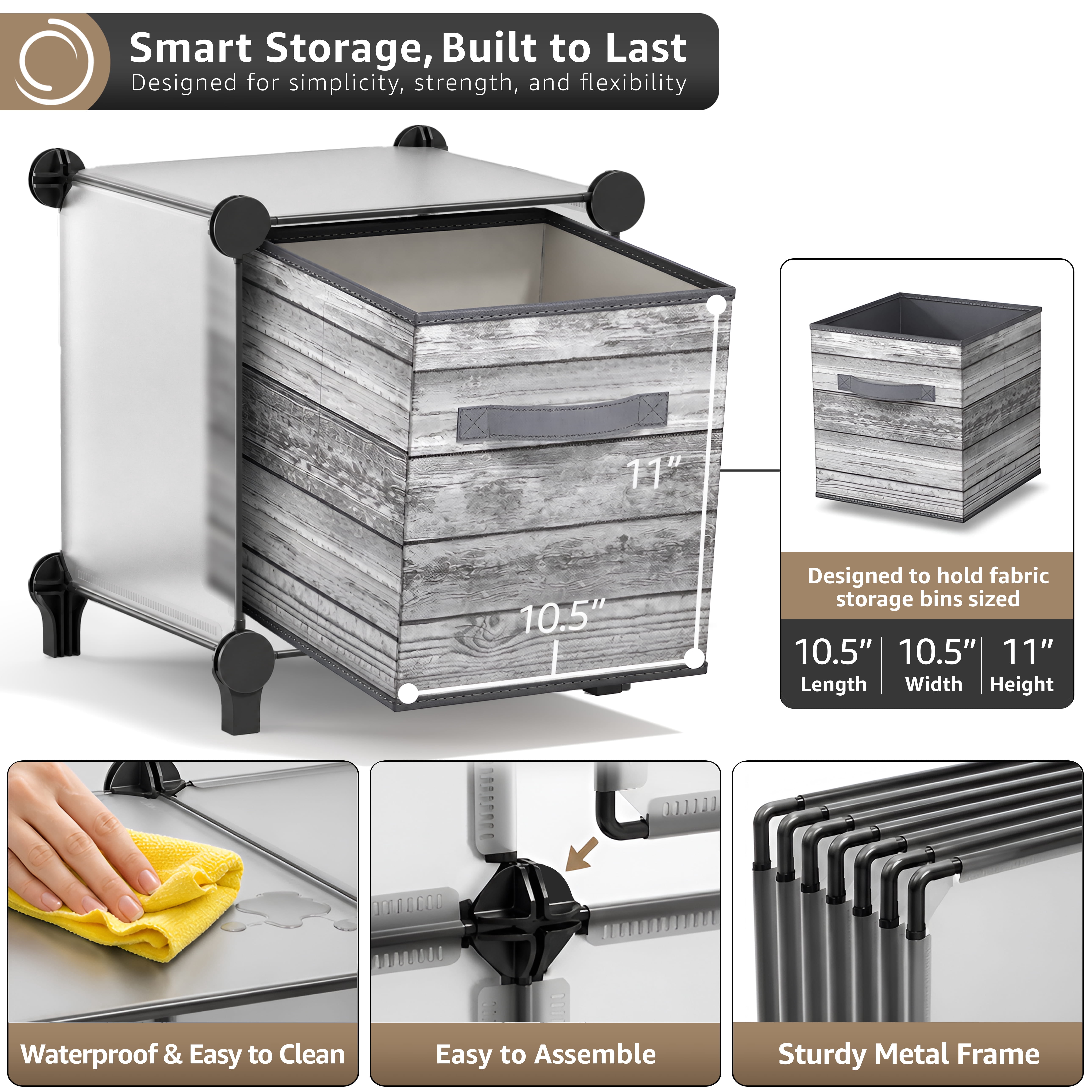 Sorbus 8-Cube Storage Organizer, Waterproof Cubby Shelf for Closet & Bedroom, Clear