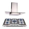 thumbnail image 1 of Combo Parrilla 86 CM ODIPO Acero Inox 5 Q Y Campana 90CMS Cristal Recto Tipo Pared, 1 of 4
