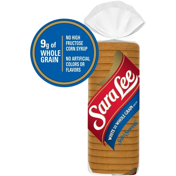 Sara Lee White Made With Whole Grain Sandwich Bread, 20 Oz Loaf of