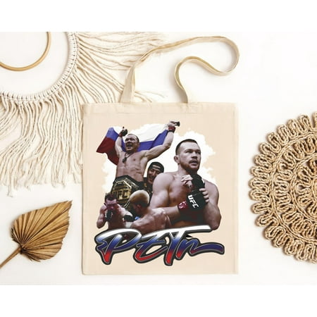 vintage Petr Yan No Mercy MMA Vintage 90s Retro Graphic Collage Tote Bag-TH23227