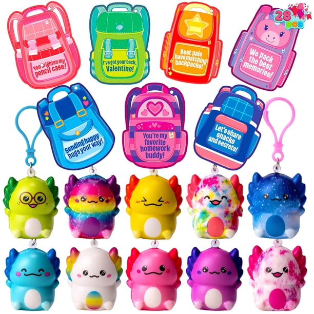 JOYIN 28 piezas de llaveros squishy de ajolote para San Valentín