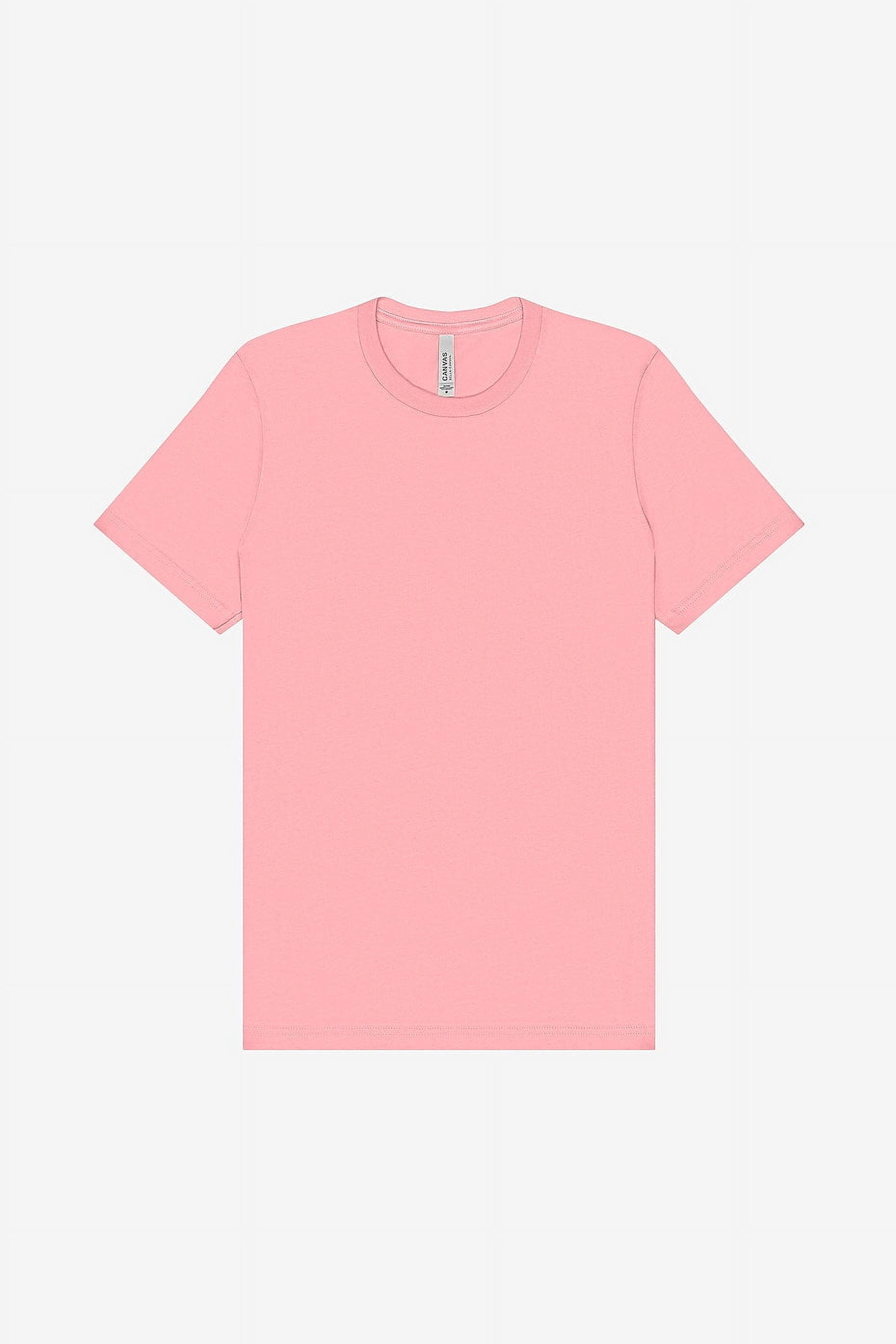 BELLA+CANVAS Adult Crew Neck Personalized T-Shirt, Create Your Own Designs, Pink, Large, Unisex
