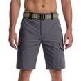 thumbnail image 2 of Zimjoy Men's Tactical Cargo Shorts with Adjustable Belt Water Resistant Multi Pocket Quick Dry Knee Length Outdoor Hiking Work Utility Shorts Gray XL, 2 of 8