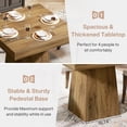 thumbnail image 5 of Finmind Square Dining Table for 4, 31.5-inch Farmhouse Kitchen Table with Sturdy Pedestal Base, Wood Dinner Table for Living Room, Brown, 5 of 9