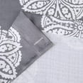 thumbnail image 3 of Shower Curtains, Decorative Medallion Damask Print 200GSM Fabric Shower Curtains with Reinforced Buttonholes for Bathroom, Grey,72"x84", 3 of 7