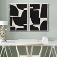 thumbnail image 4 of IDEA4WALL Framed Canvas Print Wall Art Set Geometric Color Blocks Illustration Duotone Irregular Pattern Modern Digital Art Wall Decor Minimal Contemporary for Home Decor - White 16"x24"x2, 4 of 5