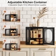 thumbnail image 4 of Bread Box for Kitchen Countertop Large Corner Bread Loaf Storage Container Double Layer Wooden Bread Boxes Bin Farmhouse Pantry Shelf with Acrylic Window, Black, 4 of 9