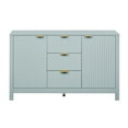 thumbnail image 6 of Euroco Sideboard Buffet Cabinet,47" Storage Cabinet with Adjustable Shelves,Metal Handles,3 Drawers and 2 Doors,Wood Console Table for Study,Hallway and Living Room,Cyan, 6 of 7