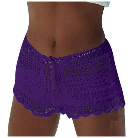 kamemir Full Coverage Bikini Bottom Women s Thong Bikini Bottom(Purple M)