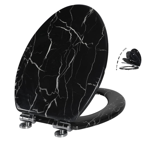 Asiento de inodoro Angel Shield, madera moldeada duradera, cierre silencioso