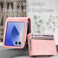 thumbnail image 7 of ELEHOLD Leather Wallet Case for Samsung Galaxy Z Flip 7 2025 with Card Slots, Slim Thin Premium PU Leather Anti-Scratch Shockproof Protective Case Business Style for Men Women,Pink, 7 of 7