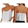thumbnail image 2 of CUZIBR Women Cami Solid Color Spaghetti Strap Scoop Neck Loose Fit Crop Top Camisole Summer Sleeveless Tank Top Casual Blouse Lightweight Basic Beach Vacation Shirt,White,M, 2 of 6